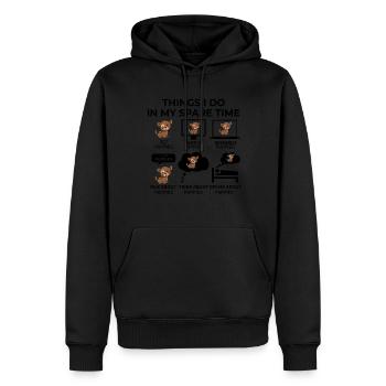 Dinge, die ich in meiner Freizeit mache - Welpen - Männer Premium Bio Hoodie - Schwarz - Vorne - Nico (187cm)