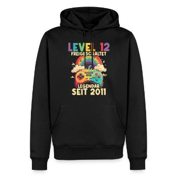 2011 Level 12 Jahre Gaming 12er 12 Geburtstag - Männer Premium Bio Hoodie - Schwarz - Vorne - Nico (187cm)