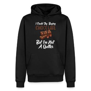 Cadeaux pour amateurs de chocolat - Sweat à capuche Premium bio Homme - noir - Devant - Nico (187cm)