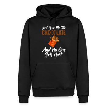 Cadeaux pour amateurs de chocolat - Sweat à capuche Premium bio Homme - noir - Devant - Nico (187cm)
