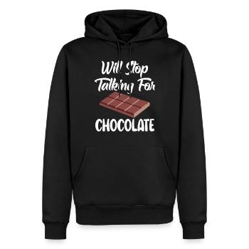 Cadeaux pour amateurs de chocolat - Sweat à capuche Premium bio Homme - noir - Devant - Nico (187cm)