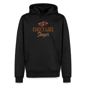 Cadeaux pour amateurs de chocolat - Sweat à capuche Premium bio Homme - noir - Devant - Nico (187cm)