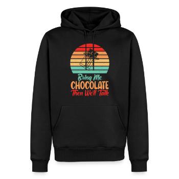 Cadeaux pour amateurs de chocolat - Sweat à capuche Premium bio Homme - noir - Devant - Nico (187cm)