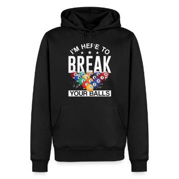 Billard Joueur de billard Jeu de mots - Sweat à capuche Premium bio Homme - noir - Devant - Nico (187cm)