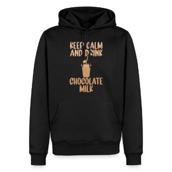 Cadeaux pour amateurs de lait au chocolat - Sweat à capuche Premium bio Homme - noir - Devant - Nico (187cm)