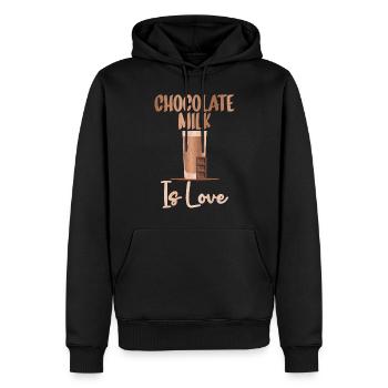 Cadeaux pour amateurs de lait au chocolat - Sweat à capuche Premium bio Homme - noir - Devant - Nico (187cm)