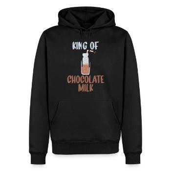 Cadeaux pour amateurs de lait au chocolat - Sweat à capuche Premium bio Homme - noir - Devant - Nico (187cm)