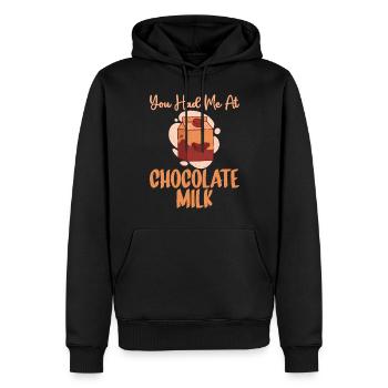 Cadeaux pour amateurs de lait au chocolat - Sweat à capuche Premium bio Homme - noir - Devant - Nico (187cm)