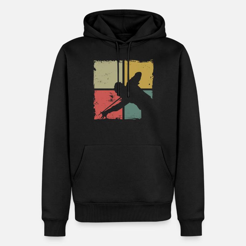 Billiards Pool Player Ball Retro - Männer Premium Bio Hoodie - Schwarz