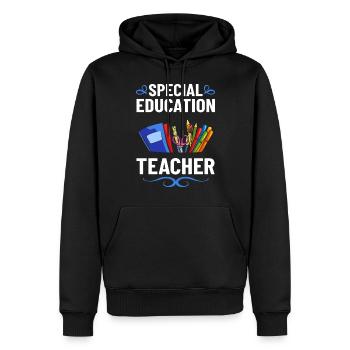 Éducation spécialisée Éducation spécialisée Promotion des besoins spéciaux - Sweat à capuche Premium bio Homme - noir - Devant - Nico (187cm)