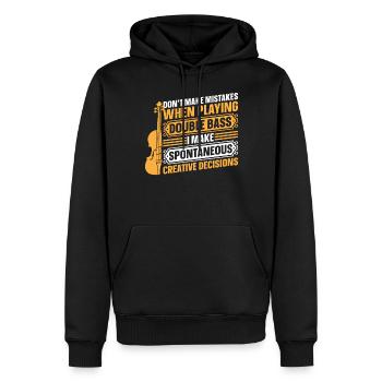 Double Bassist - Don't Make Mistakes When Playing - Men’s Premium Organic Hoodie - black - Front - Nico (187cm)