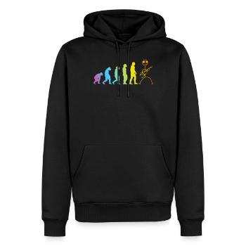 Double Bass Evolution Funny Stick Figure Double Ba - Sweat à capuche Premium bio Homme - noir - Devant - Nico (187cm)