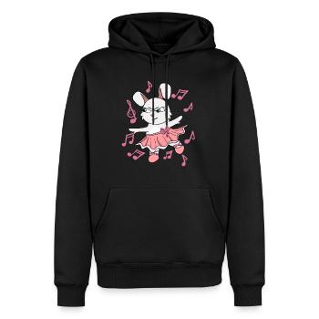 Prima Ballerina Rabbit I Ballet Fun I Dancer | Kan - Sweat à capuche Premium bio Homme - noir - Devant - Nico (187cm)