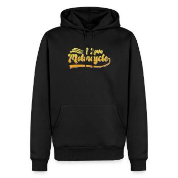 I love motorcycles - Men’s Premium Organic Hoodie - black - Front - Nico (187cm)