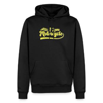 I love motorcycles - Men’s Premium Organic Hoodie - black - Front - Nico (187cm)