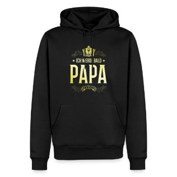 Ich werde Bald Papa - Männer Premium Bio Hoodie - Schwarz - Vorne - Nico (187cm)