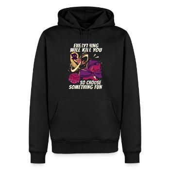 D20 Cat design for an RPG GAMER - Men’s Premium Organic Hoodie - black - Front - Nico (187cm)