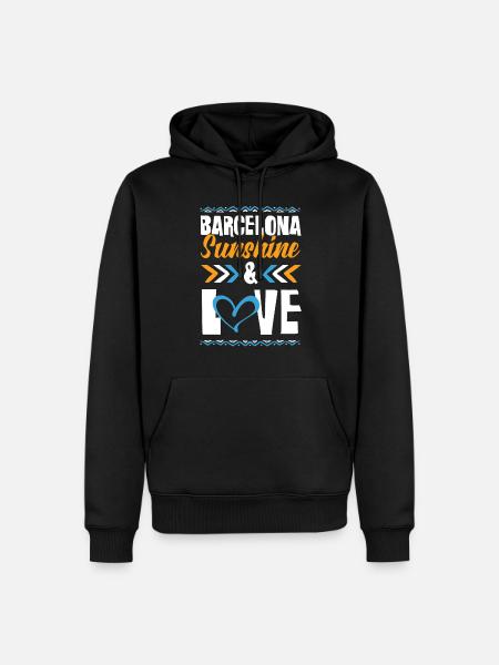 Barcelona Love - Men’s Premium Organic Hoodie - black