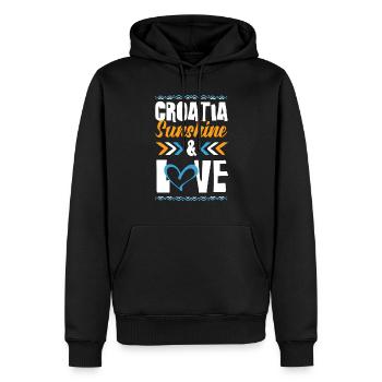 Croatia Love - Männer Premium Bio Hoodie - Schwarz - Vorne - Nico (187cm)