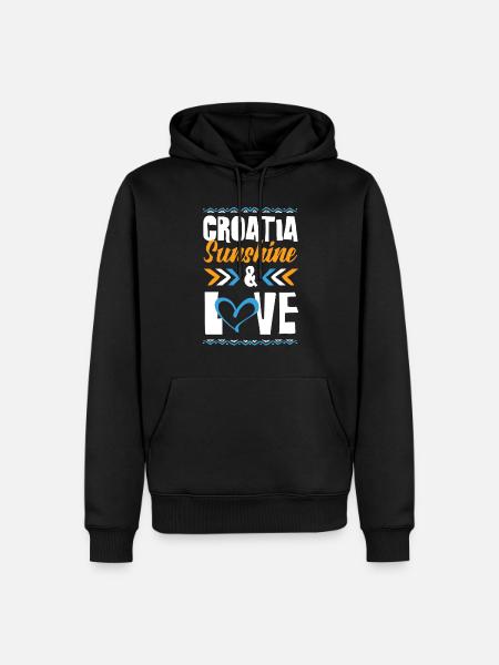 Croatia Love - Men’s Premium Organic Hoodie - black