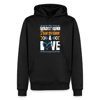 Amour des Sables d’Or - Sweat à capuche Premium bio Homme - noir - Devant - Nico (187cm)