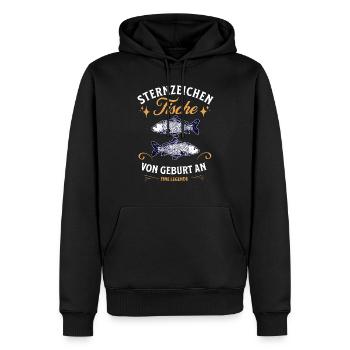 Sternzeichen Geschenke Fische Spruch - Männer Premium Bio Hoodie - Schwarz - Vorne - Nico (187cm)