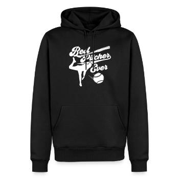 Bester Baseball Pitcher Aller Zeiten Hobby Werfer - Männer Premium Bio Hoodie - Schwarz - Vorne - Nico (187cm)