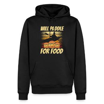 Pagayer pour la nourriture Hobby Kayak Kayak Kayak - Sweat à capuche Premium bio Homme - noir - Devant - Nico (187cm)