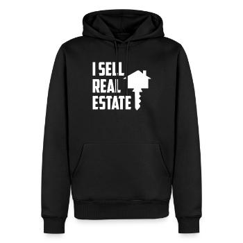 Je vends des maisons immobilières agents immobiliers - Sweat à capuche Premium bio Homme - noir - Devant - Nico (187cm)