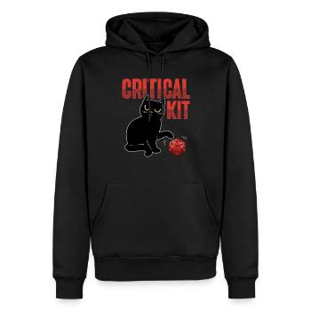Conception D20 Cat pour un RPG GAMER - Sweat à capuche Premium bio Homme - noir - Devant - Nico (187cm)