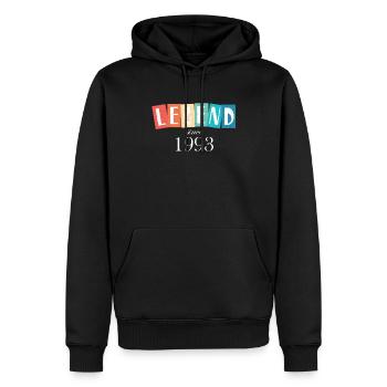La légende est née en 1993 - Sweat à capuche Premium bio Homme - noir - Devant - Nico (187cm)
