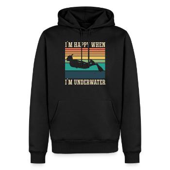 Freediving Happy When Im Underwater Apnea Diving - Männer Premium Bio Hoodie - Schwarz - Vorne - Nico (187cm)