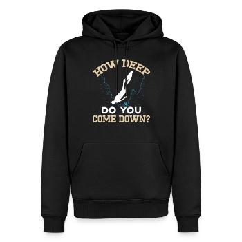 Freediving How Deep You Come Down Apnea Diving - Men’s Premium Organic Hoodie - black - Front - Nico (187cm)