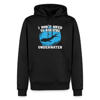 Freediving Don't Need To Respire Underwater Diving - Men’s Premium Organic Hoodie - black - Front - Nico (187cm)