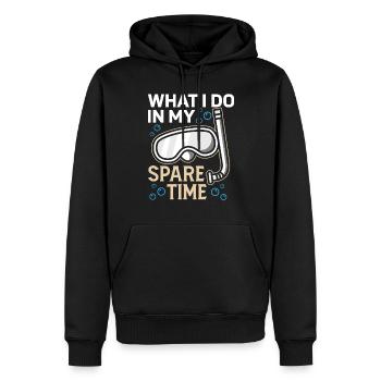 Freediving In My Spare Time Apnea Diving Diver - Männer Premium Bio Hoodie - Schwarz - Vorne - Nico (187cm)