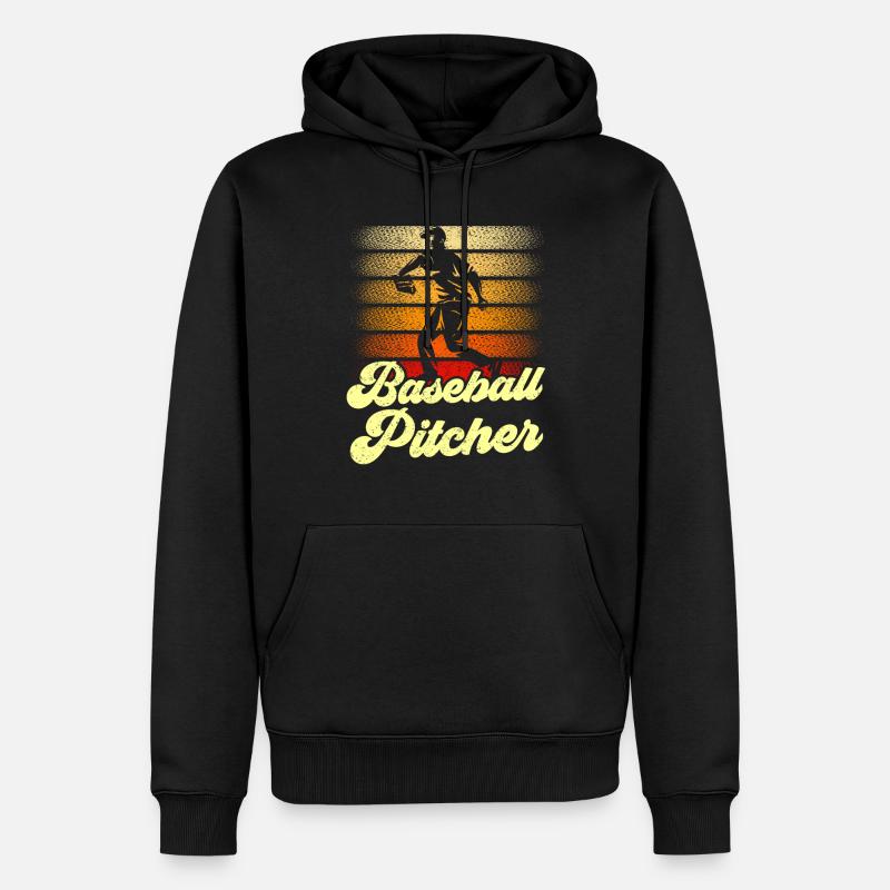 Baseball Pitcher Spieler Werfer Hobby - Männer Premium Bio Hoodie - Schwarz