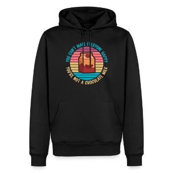 Cadeaux pour amateurs de lait au chocolat - Sweat à capuche Premium bio Homme - noir - Devant - Nico (187cm)