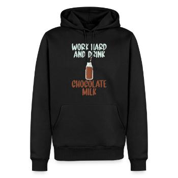 Cadeaux pour amateurs de lait au chocolat - Sweat à capuche Premium bio Homme - noir - Devant - Nico (187cm)