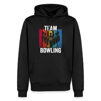 Team Bowling Hobby Mannschaft Bowler - Männer Premium Bio Hoodie - Schwarz - Vorne - Nico (187cm)