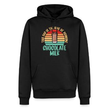Cadeaux pour amateurs de lait au chocolat - Sweat à capuche Premium bio Homme - noir - Devant - Nico (187cm)
