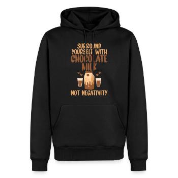 Cadeaux pour amateurs de lait au chocolat - Sweat à capuche Premium bio Homme - noir - Devant - Nico (187cm)