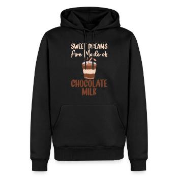 Cadeaux pour amateurs de lait au chocolat - Sweat à capuche Premium bio Homme - noir - Devant - Nico (187cm)