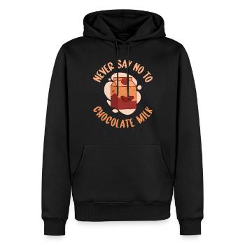 Cadeaux pour amateurs de lait au chocolat - Sweat à capuche Premium bio Homme - noir - Devant - Nico (187cm)