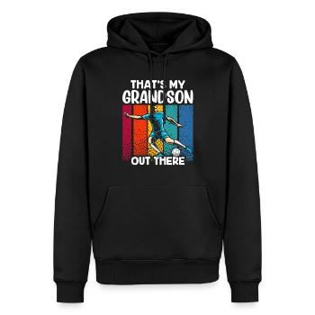 Das Ist Mein Enkel Da Draußen Fußball Sport Hobby - Männer Premium Bio Hoodie - Schwarz - Vorne - Nico (187cm)