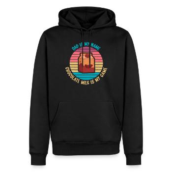 Cadeaux pour amateurs de lait au chocolat - Sweat à capuche Premium bio Homme - noir - Devant - Nico (187cm)