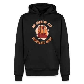 Cadeaux pour amateurs de lait au chocolat - Sweat à capuche Premium bio Homme - noir - Devant - Nico (187cm)