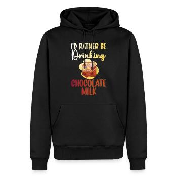 Cadeaux pour amateurs de lait au chocolat - Sweat à capuche Premium bio Homme - noir - Devant - Nico (187cm)