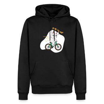 Né pour faire du vélo I Lapin de vélo I Cycliste | Lapin - Sweat à capuche Premium bio Homme - noir - Devant - Nico (187cm)