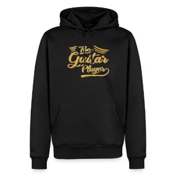 Der Gitarrist - Männer Premium Bio Hoodie - Schwarz - Vorne - Nico (187cm)