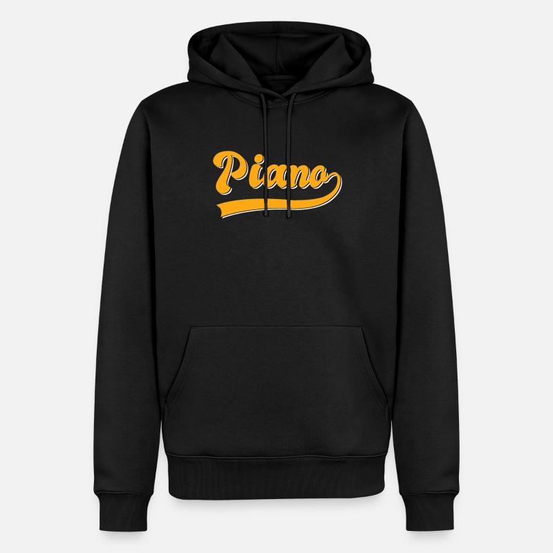 Klavier - Männer Premium Bio Hoodie - Schwarz